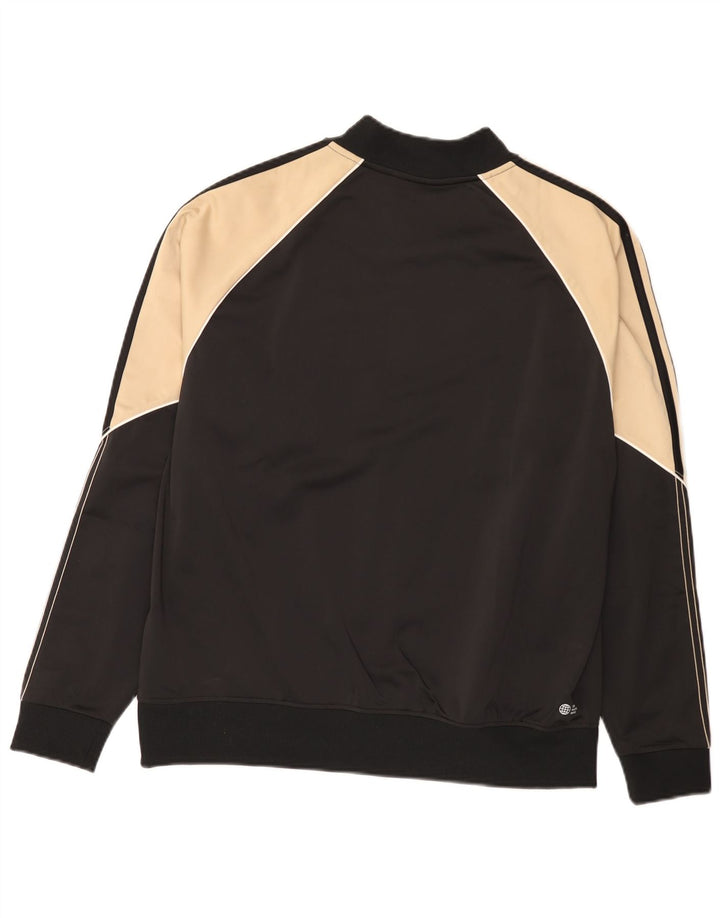 Adidas Hombre Chándal Top Chaqueta Mediano Negro Colorblock Poliéster