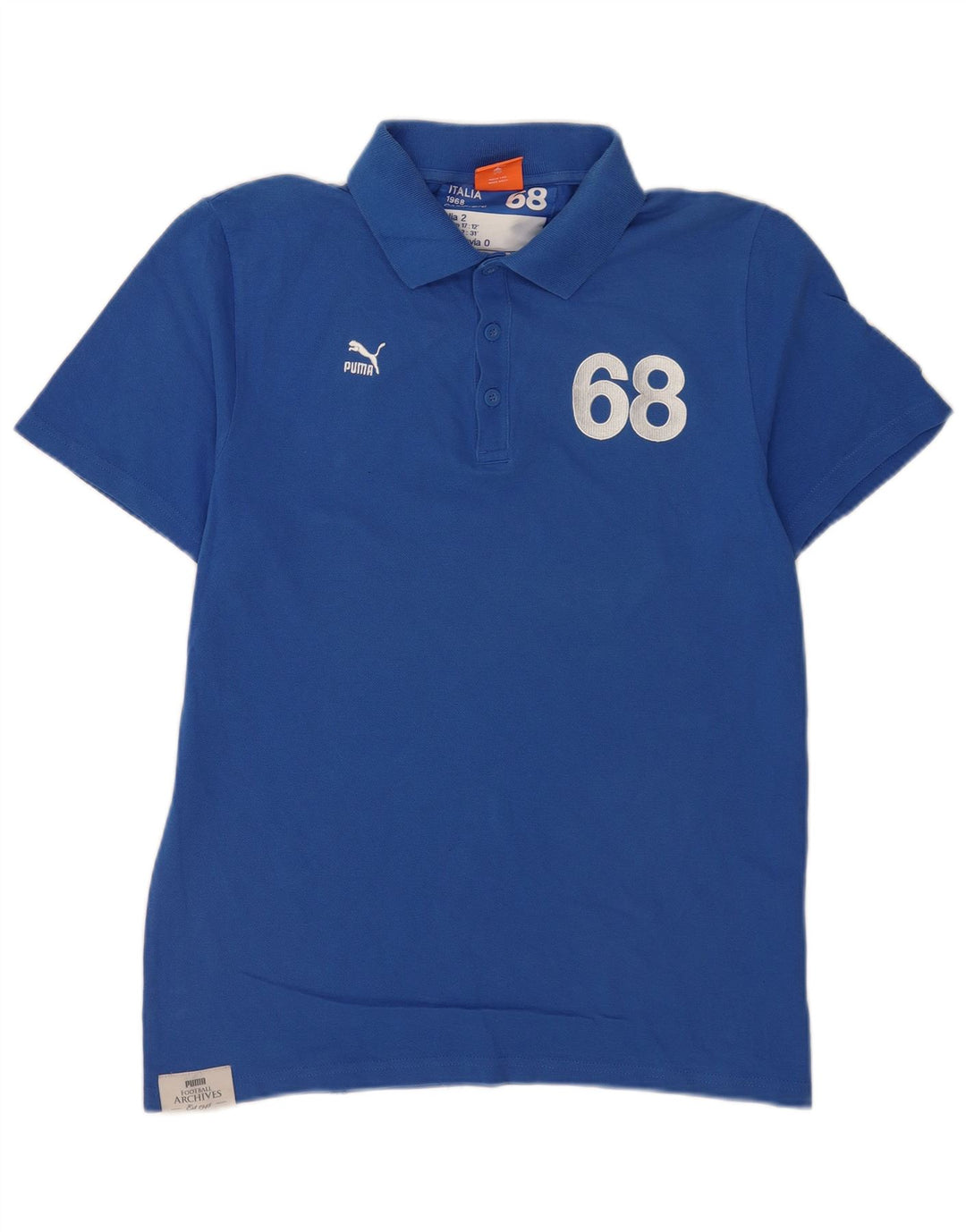 Puma Polo Gráfico De Algodón Azul Medio Para Hombre
