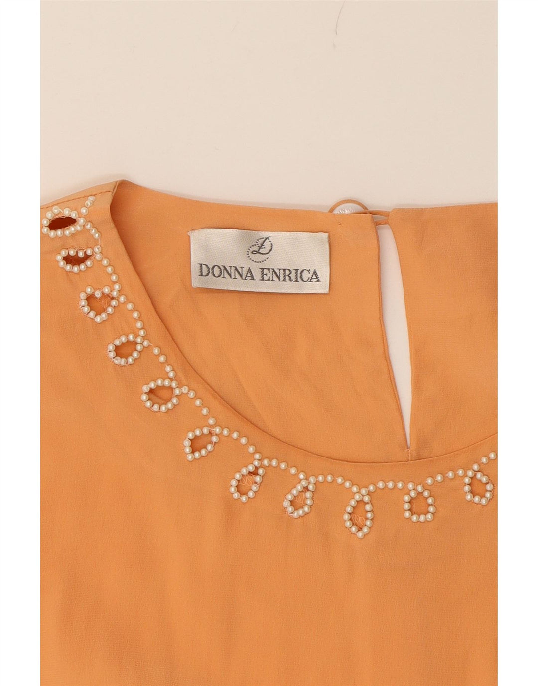 DONNA ENRICA Womens Blouse Top UK 16 Large Orange Vintage Donna Enrica and Second-Hand Donna Enrica from Messina Hembry 