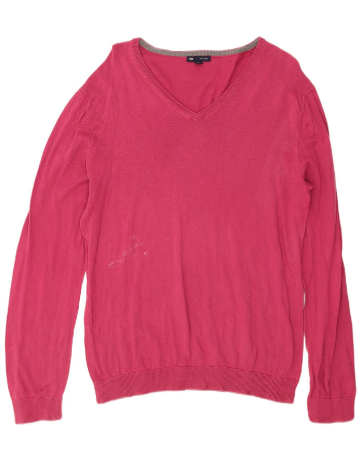 Gap Jersey con Cuello en V para Hombre de algodón Rosa Grande