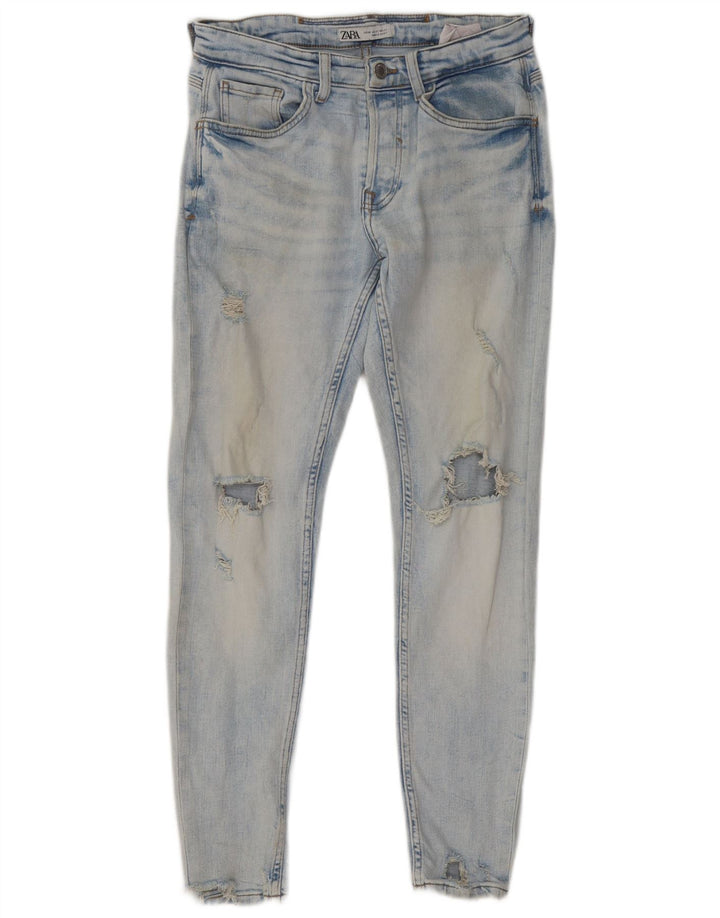 Zara Jeans ajustados desgastados para hombre EU 40 Medium W31 L29 Azul