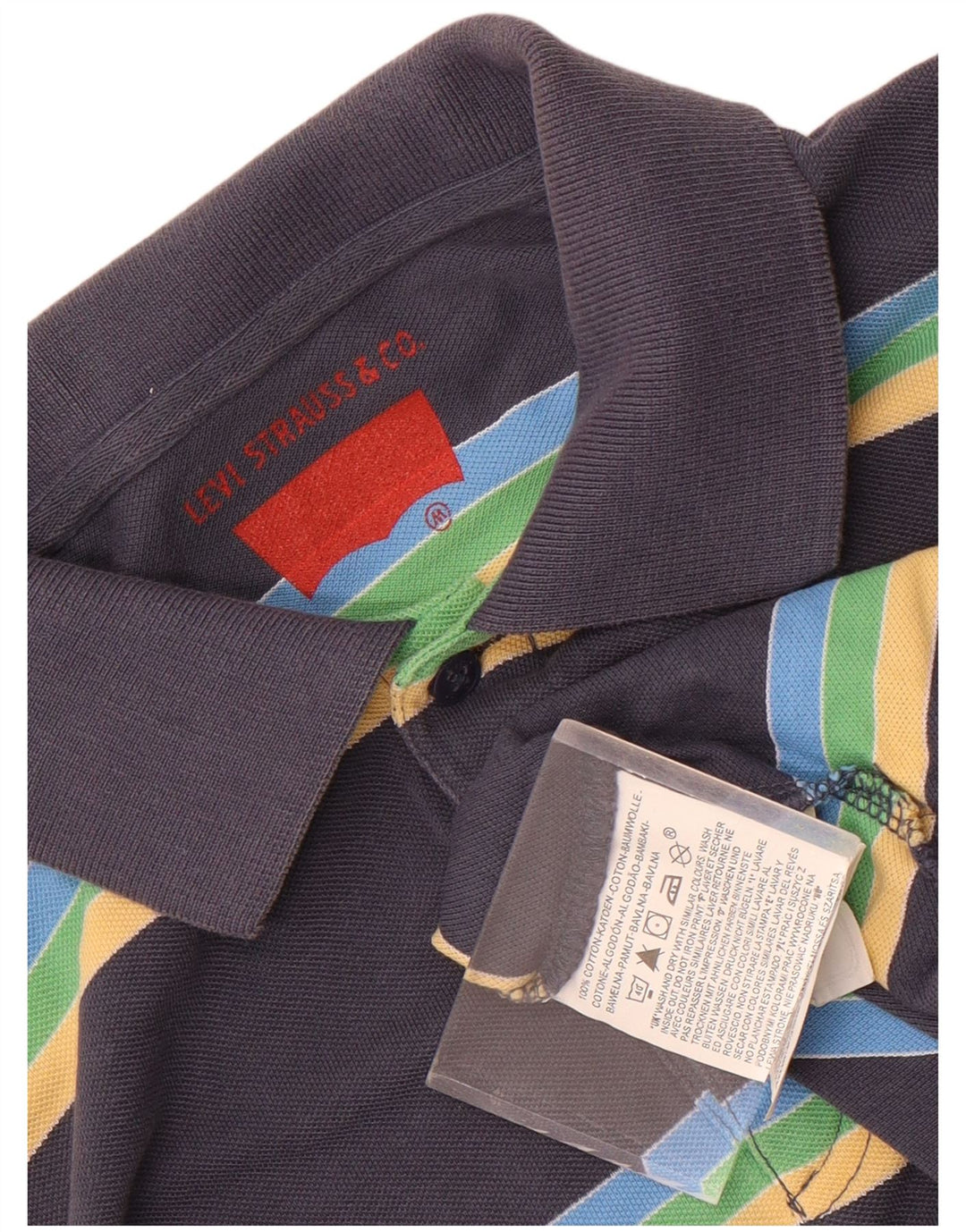 Levi's Polo De Manga Larga De Algodón A Rayas Azul Marino Medio Para Hombre