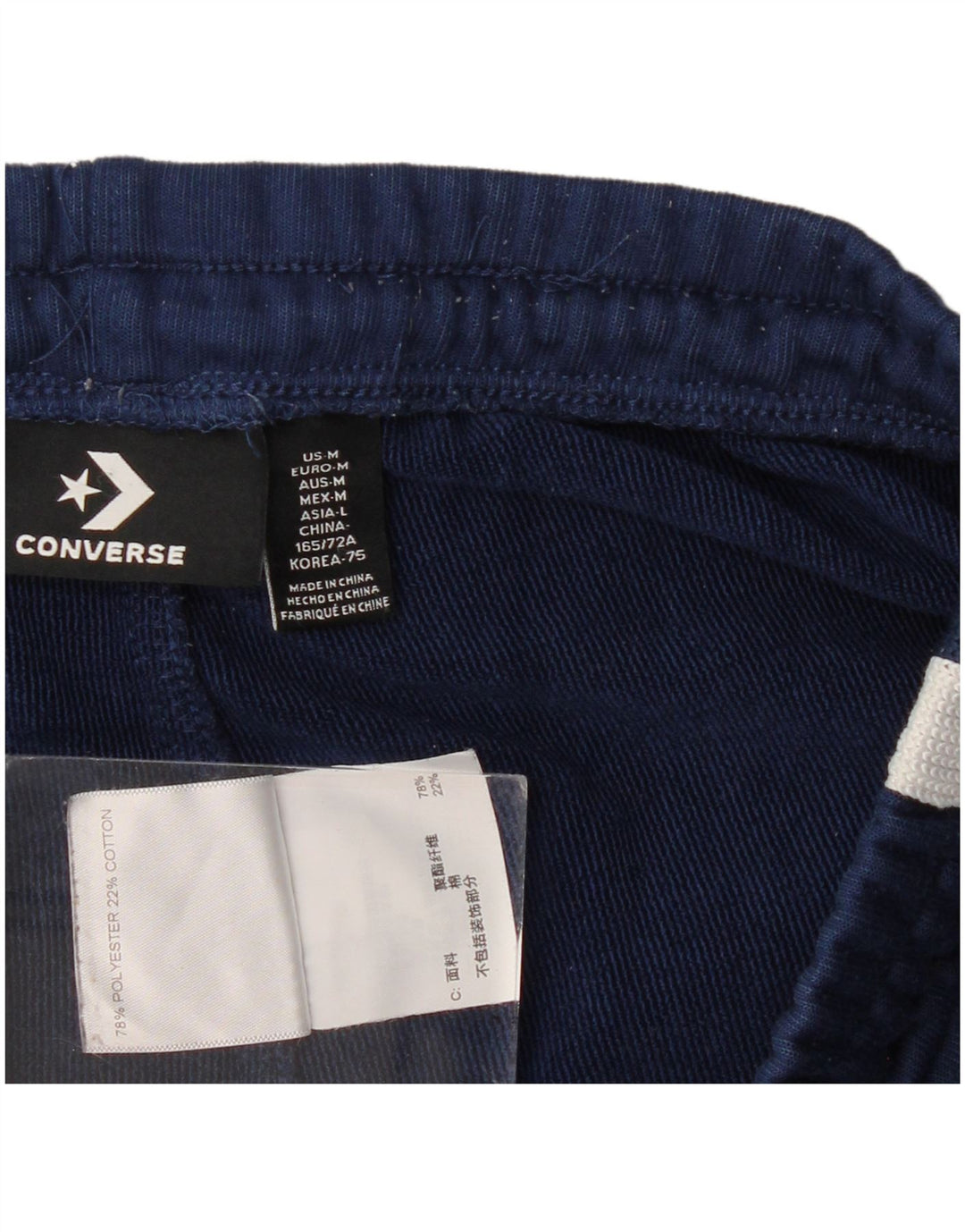 CONVERSE Pantalones de chándal para mujer UK 12 Medium Azul marino Colorblock