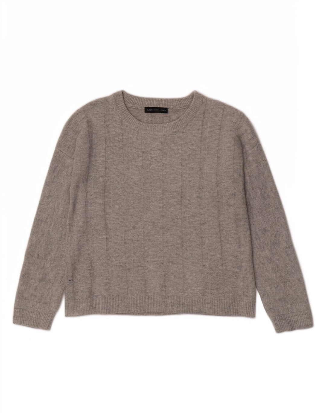 Marks & Spencer Suéter tipo jersey de gran tamaño con cuello barco para mujer UK 10 Small Grey