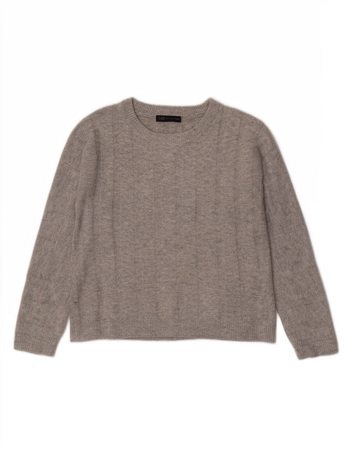 Marks & Spencer Suéter tipo jersey de gran tamaño con cuello barco para mujer UK 10 Small Grey