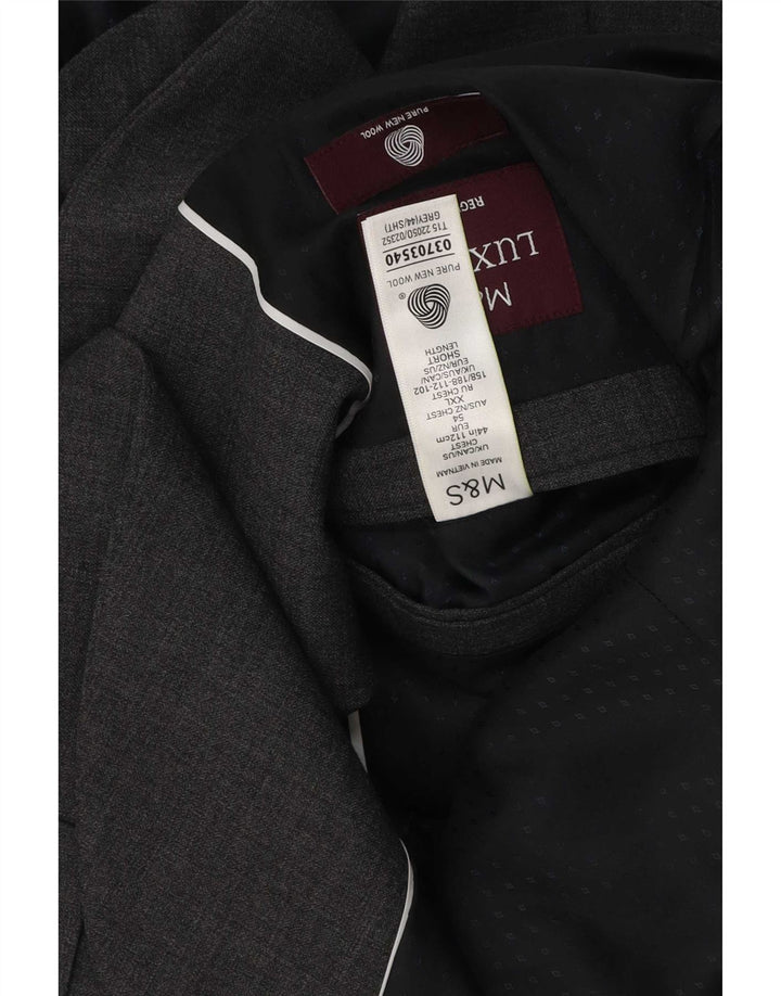 Marks & Spencer Chaqueta Blazer de 2 Botones para Hombre Talla 44 2XL Gris Lana Nueva