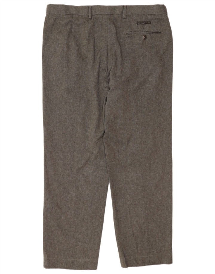 Marks & Spencer Pantalón de traje regular para hombre W36 L29 Poliéster a cuadros gris