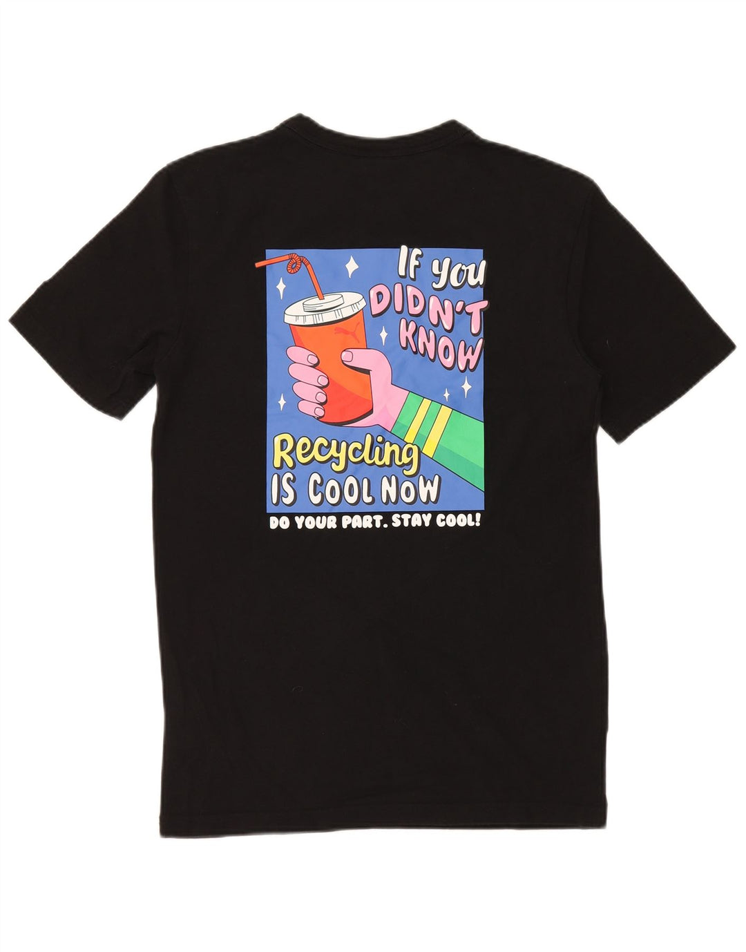 PUMA Camiseta gráfica para hombre Top XS Algodón negro