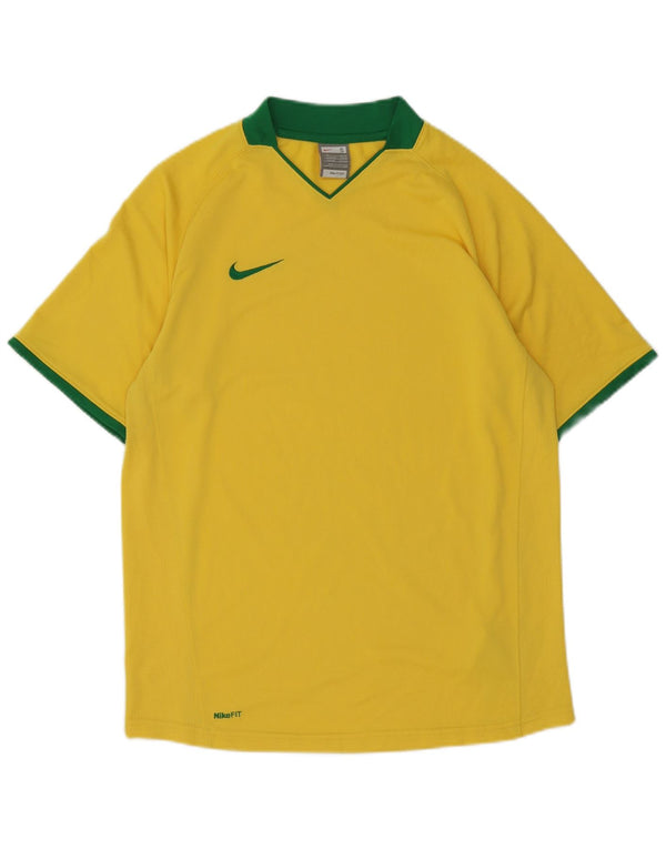 Nike Camiseta para hombre Top UK 36/38 Small Amarillo Colorblock Poliéster