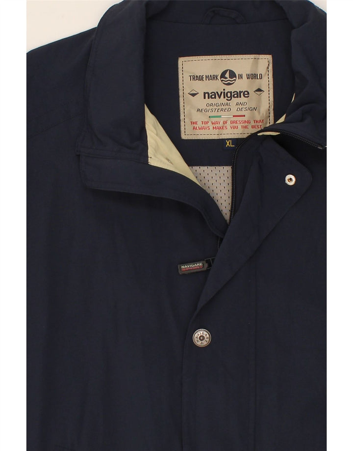 NAVIGARE Mens Bomber Jacket UK 42 XL Navy Blue Vintage Navigare and Second-Hand Navigare from Messina Hembry 