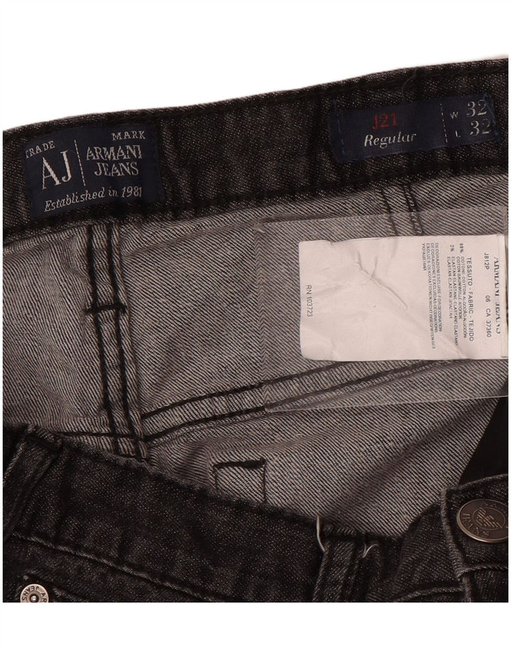 Jeans Armani Mujer Rectos W32 L28 Algodón Gris