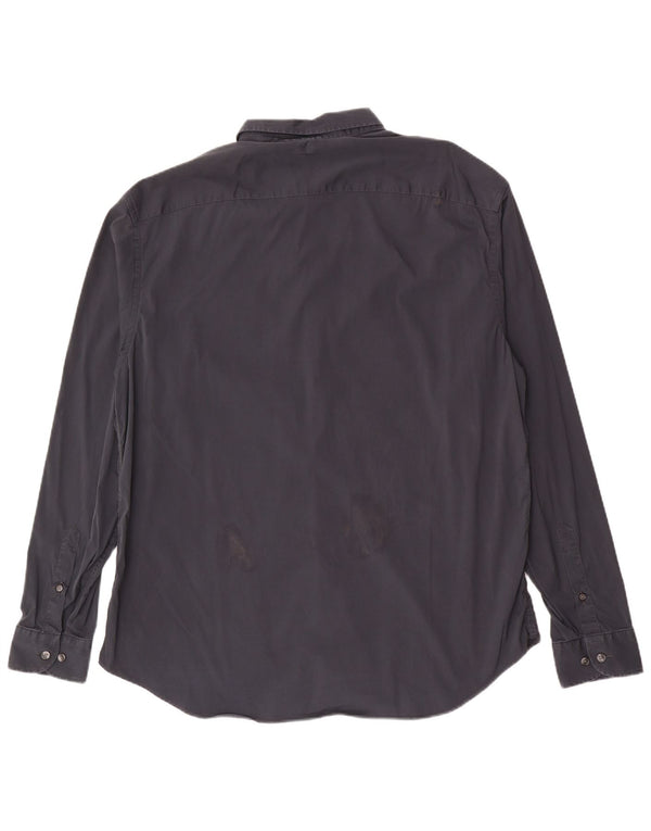 Armani Collezioni Camisa Hombre 2XL Azul Marino Algodón