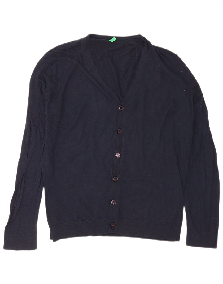 Benetton Hombre Cárdigan Cárdigan Pequeño Azul Marino