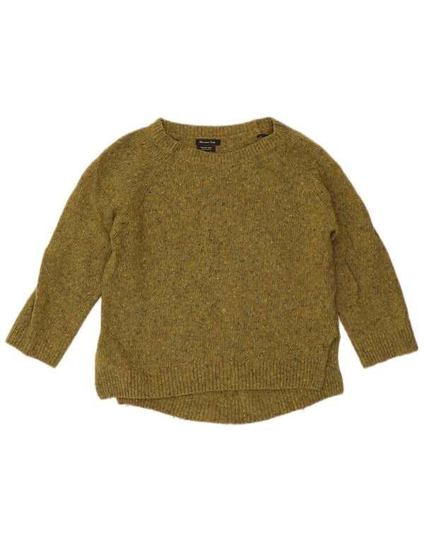 Massimo Dutti Jersey con Cuello Barco para Mujer UK 10 Small Khaki Moteado