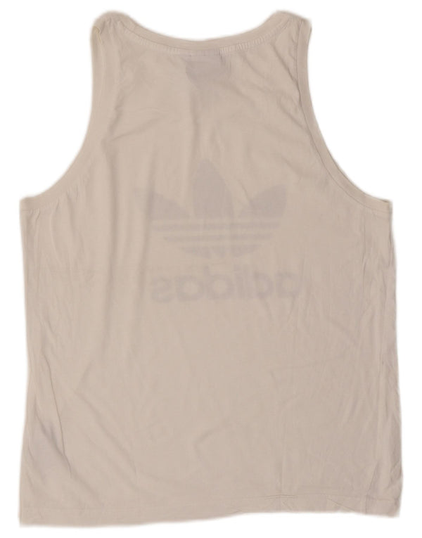 Adidas Hombre Graphic Vest Top Medio Algodón Blanco