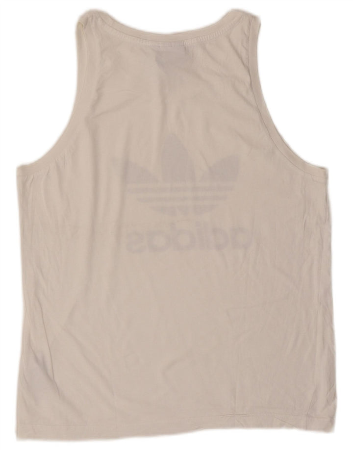 Adidas Hombre Graphic Vest Top Medio Algodón Blanco