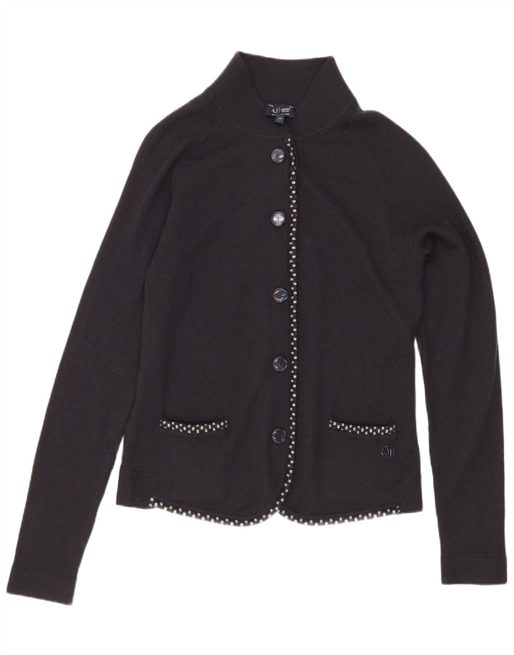 Armani Jeans Mujer Crop Cardigan Suéter IT 40 Pequeño Negro