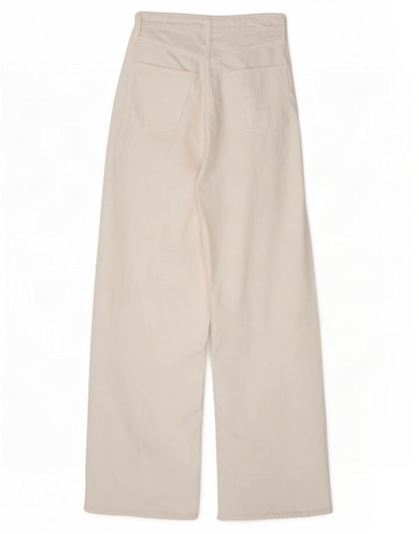 Zara Jeans De Pierna Ancha Para Mujer EU 34 2XS W24 L31 Algodón Blanco
