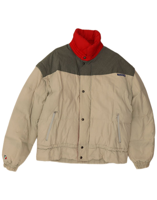 COLMAR Chaqueta acolchada holgada para hombre IT 54 XL Bloque de color beige