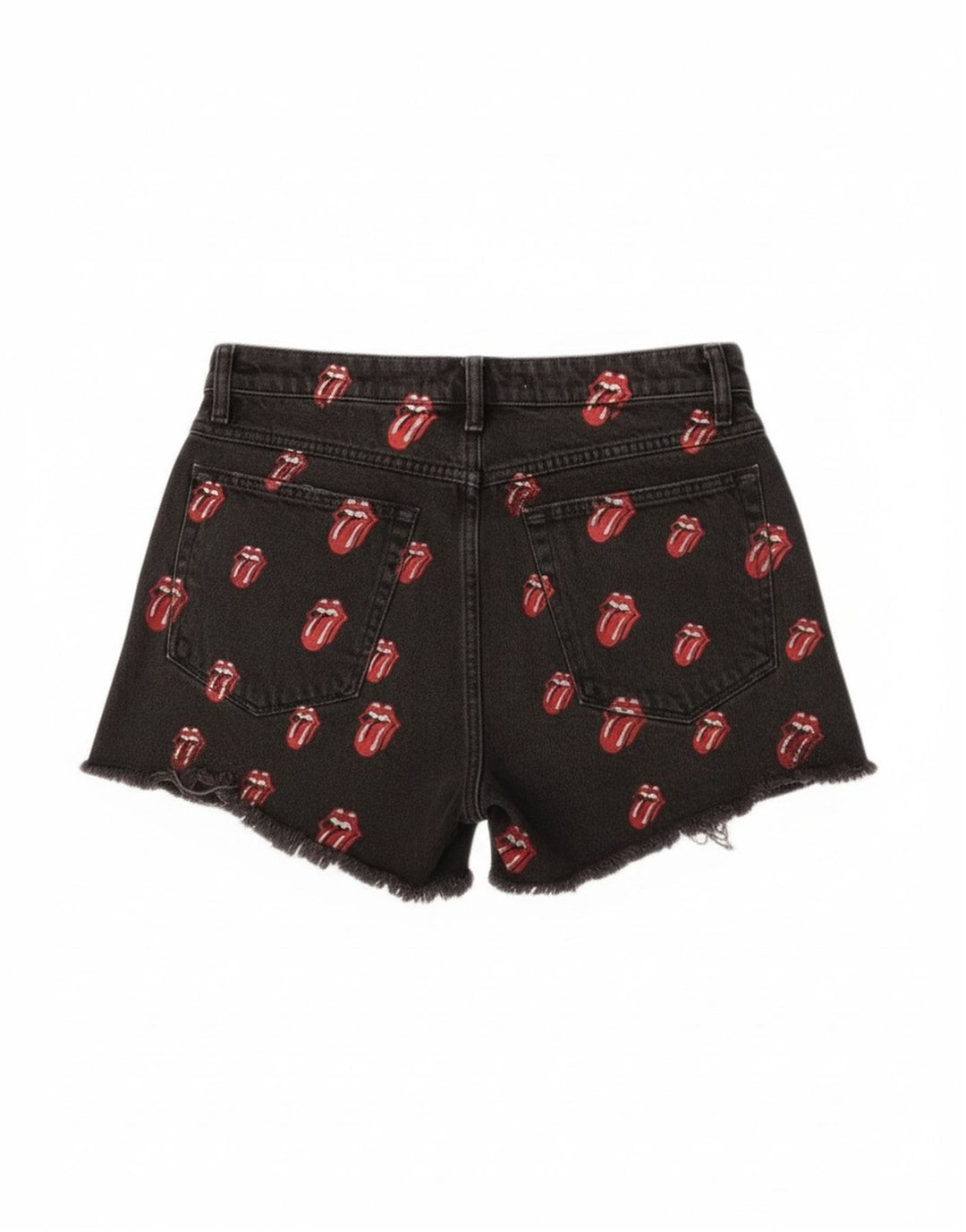 Zara Shorts De Mezclilla Desgastados Gráficos para Mujer EU 40 Medium W30 Black