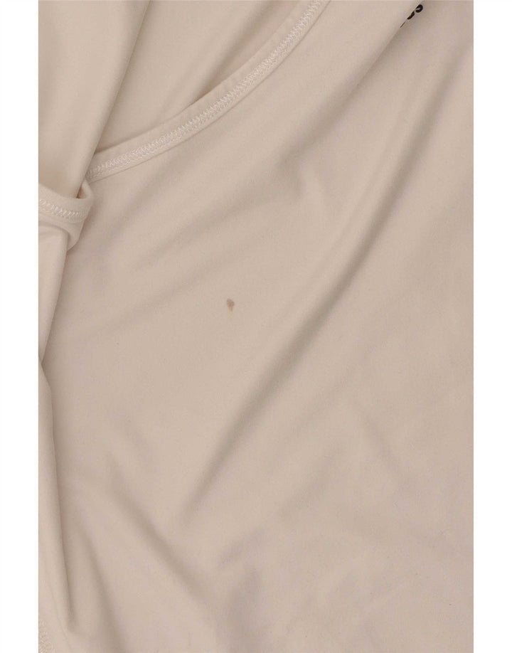 Adidas Camiseta Mujer Top UK 12/14 Medio Blanco Colorblock Poliéster