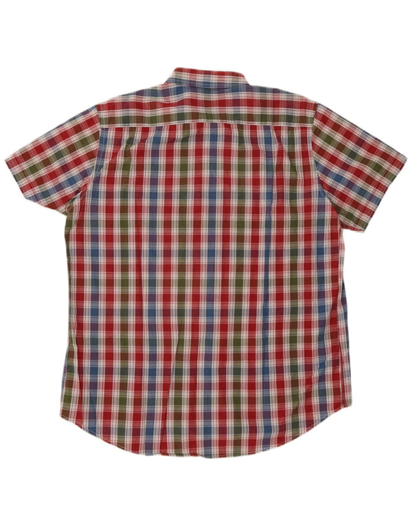 Carrera Camisa de manga corta para hombre de ajuste regular 2XL Algodón a cuadros multicolor