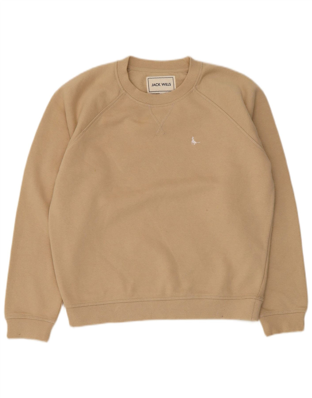 Jack Wills Sudadera extragrande para mujer, talla 8, algodón beige pequeño