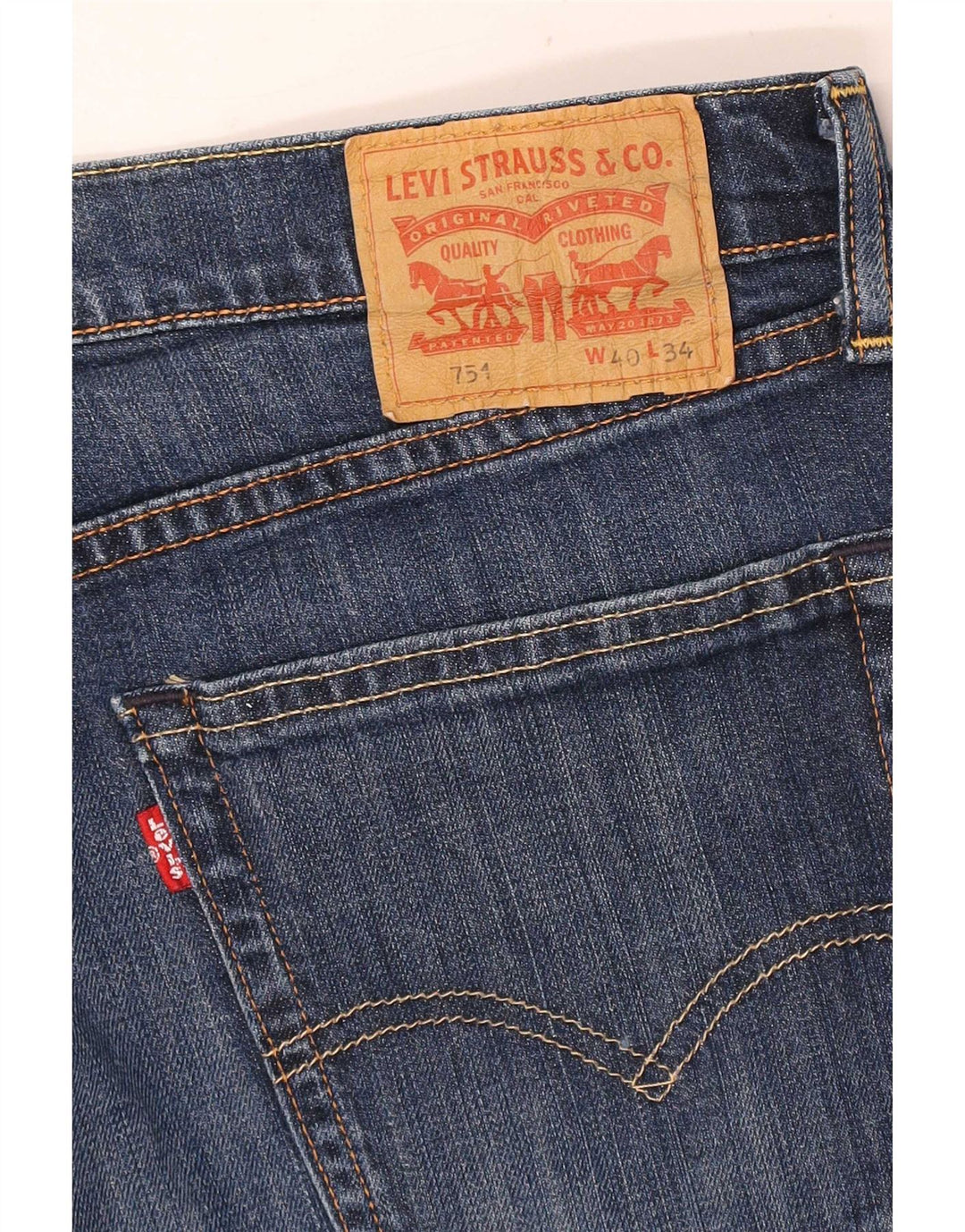 Levi's Hombre 751 Vaqueros Cortos Rectos W40 L25 Azul
