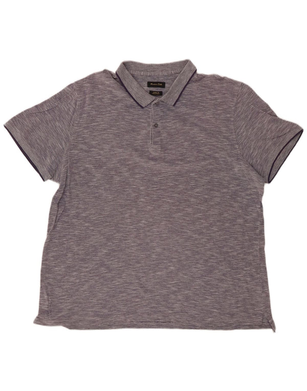 MASSIMO DUTTI Polo Casual Fit Hombre 2XL Azul Marino Moteado