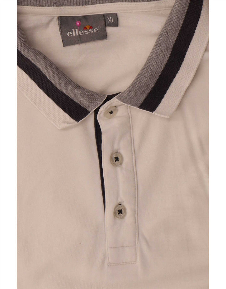 Polo Ellesse Hombre XL Algodón Rayas Blanco