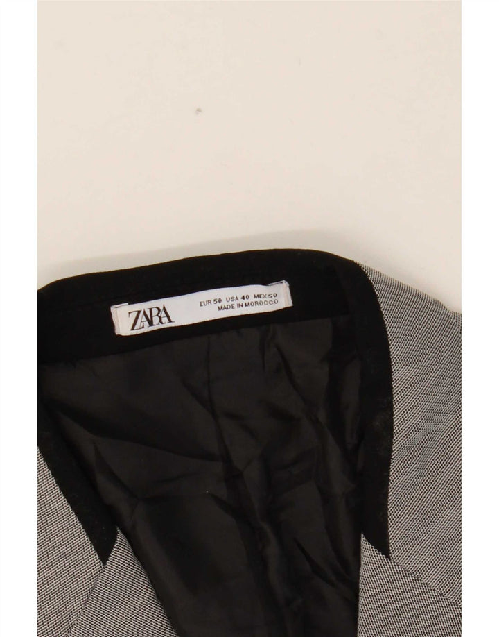 Zara Chaqueta tipo blazer con 1 botón para hombre EU 50 Gris medio