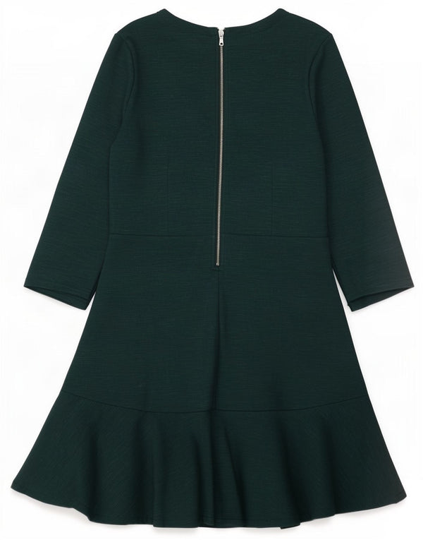 Gap Vestido acampanado de manga 3/4 para mujer UK 10 Small Rayón verde