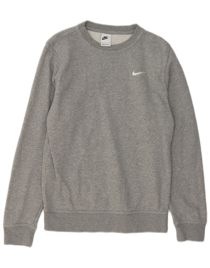 Nike - Sudadera tipo jersey para hombre, talla pequeña, algodón moteado gris