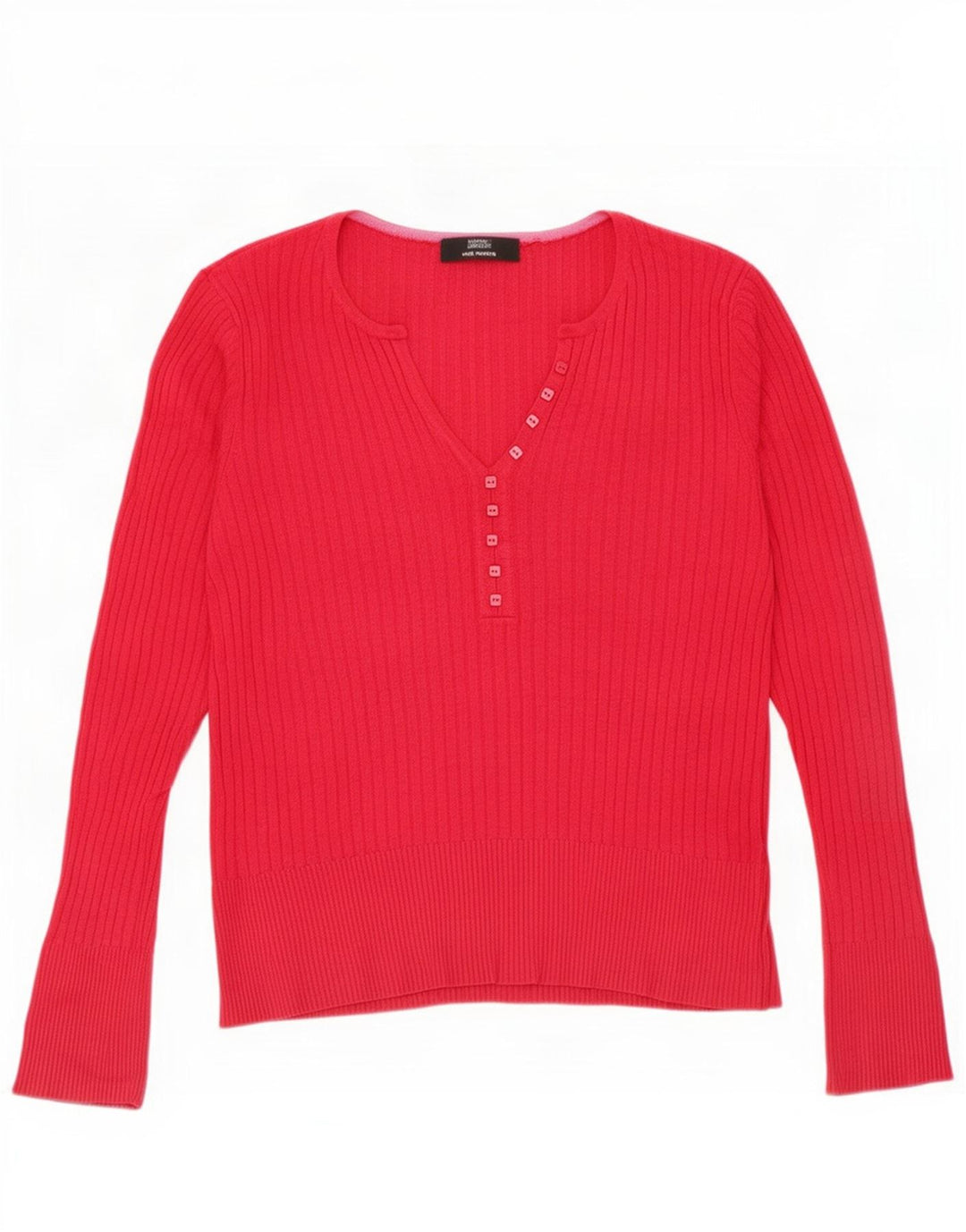 Marks & Spencer Top para mujer de manga larga UK 44 Viscosa roja mediana