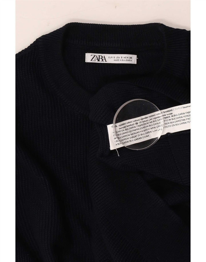 Zara Hombre Jersey Cuello Redondo Jersey Small Azul Marino Algodón