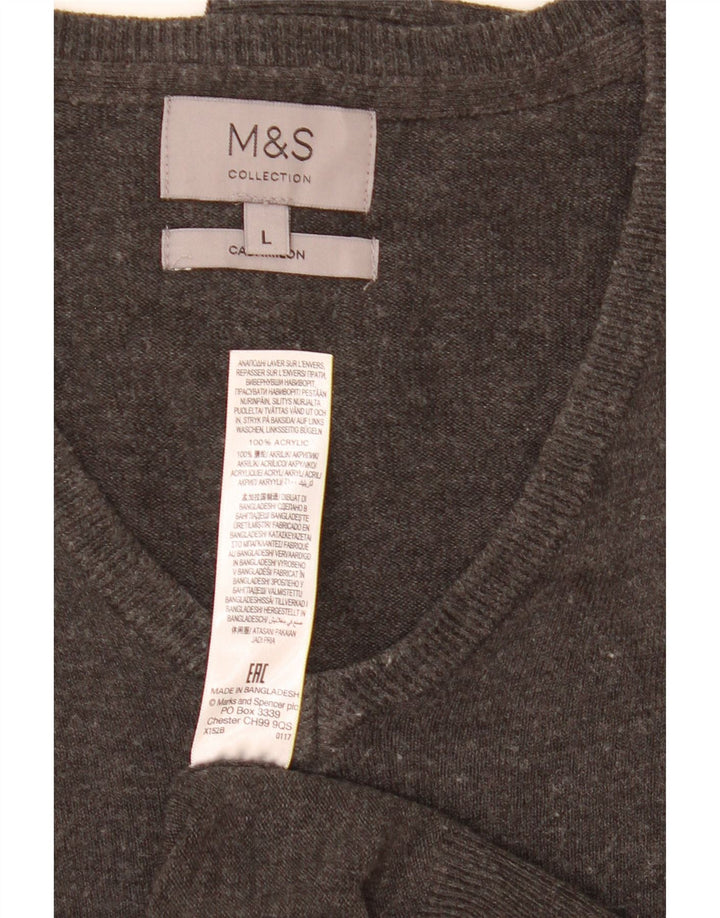 Marks & Spencer Suéter con Cuello en V para Hombre Acrílico Gris Grande