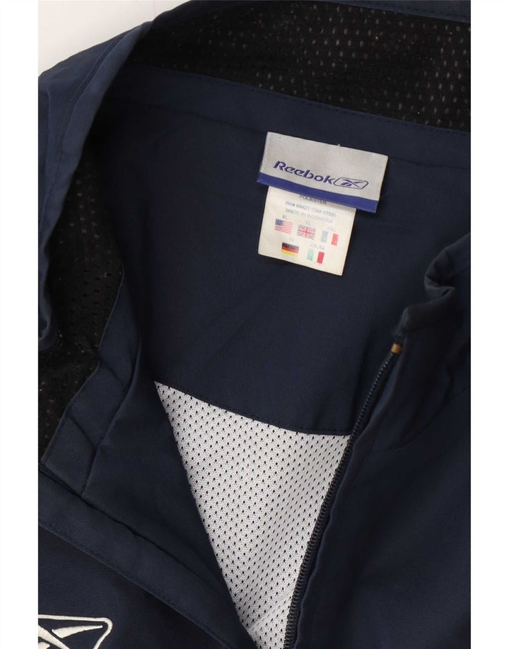 Reebok Chaqueta impermeable para hombre UK 42 XL Azul marino Poliéster