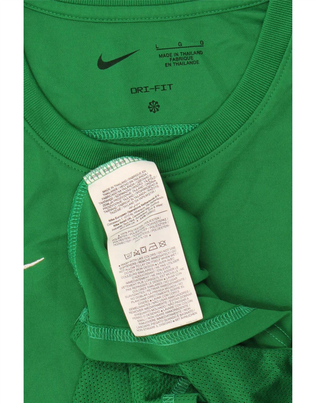 Nike Mujer Dri Fit Camiseta Top UK 40 Grande Poliéster Verde