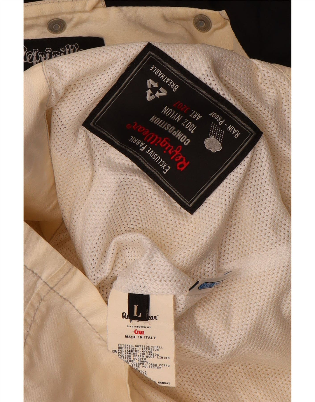 Refrigiwear Chaqueta impermeable con capucha para mujer UK 14 Large Off White Polyamide