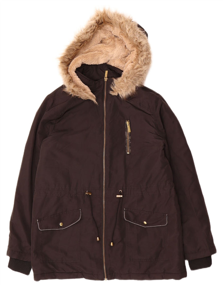 Parka con capucha Oasis para mujer UK 44 Medium Black