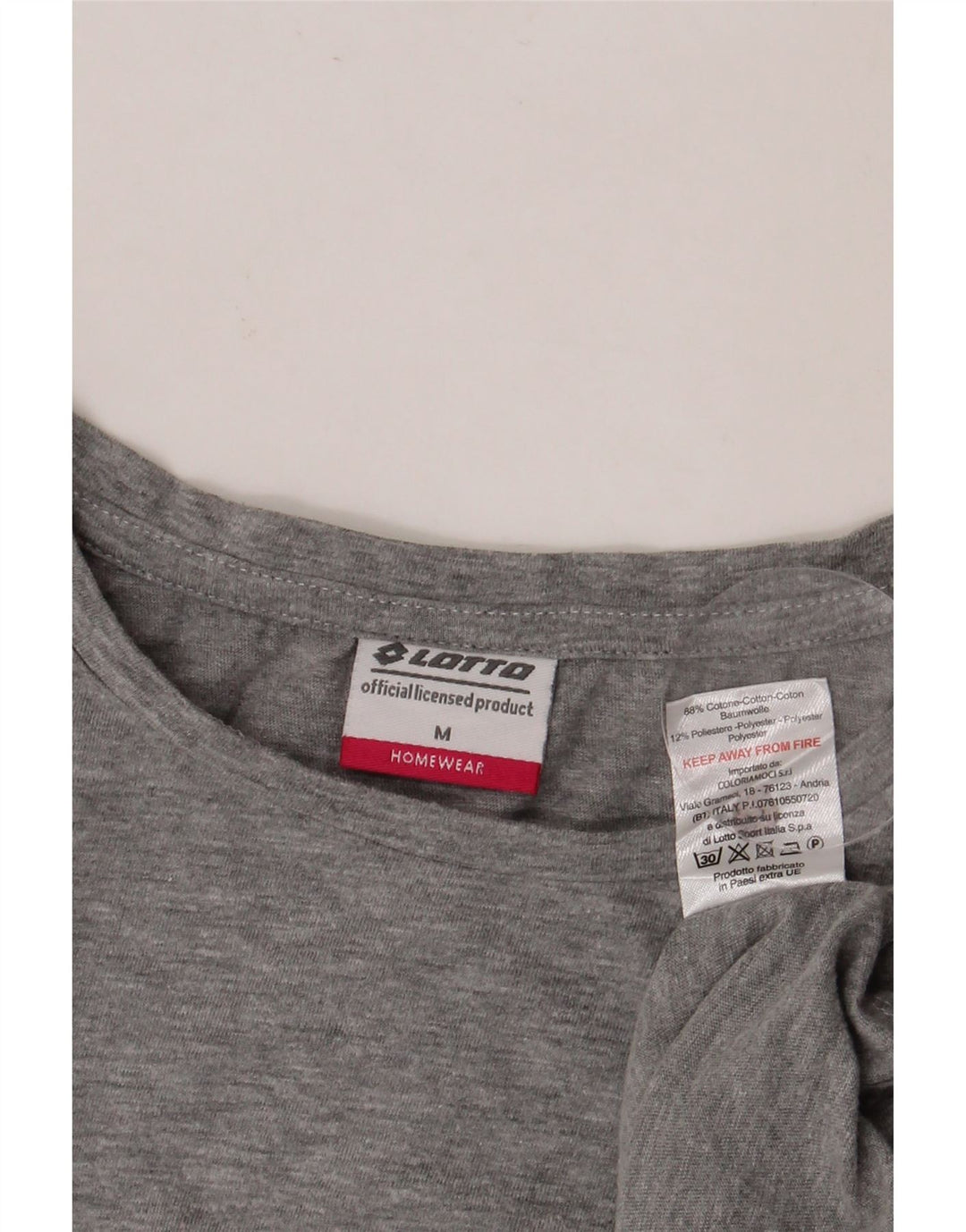 LOTTO Camiseta Mujer Top UK 44 Algodón Gris Medio