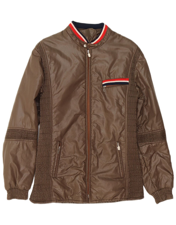 Vintage hombres chaqueta acolchada Reino Unido 38 marrón medio