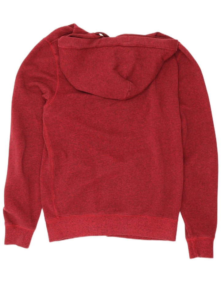 Jack Wills Suéter con capucha y cremallera para hombre Algodón rojo mediano