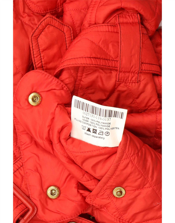 Barbour Chaqueta Acolchada Para Mujer UK 12 Mediana Poliamida Roja