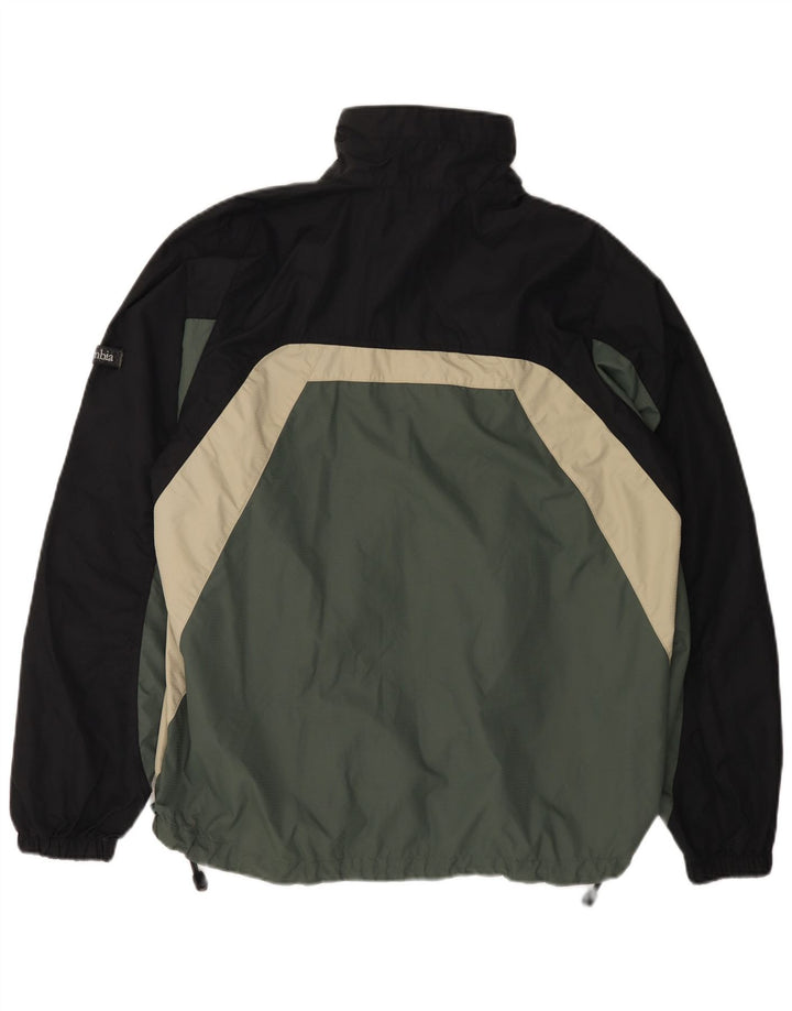 Columbia Chubasquero para hombre ES 38 Nylon color block verde medio