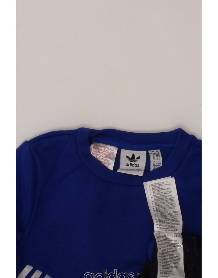 ADIDAS Sudadera con gráfico para bebé niño 18-24 meses Bloque de color azul