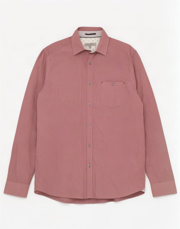Ted Baker Camisa para hombre Talla 5 XL Algodón a rayas rojas