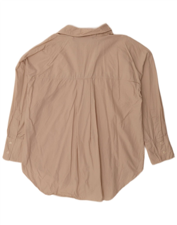 Zara Mujer Camisa Extragrande UK 10 Small Beige