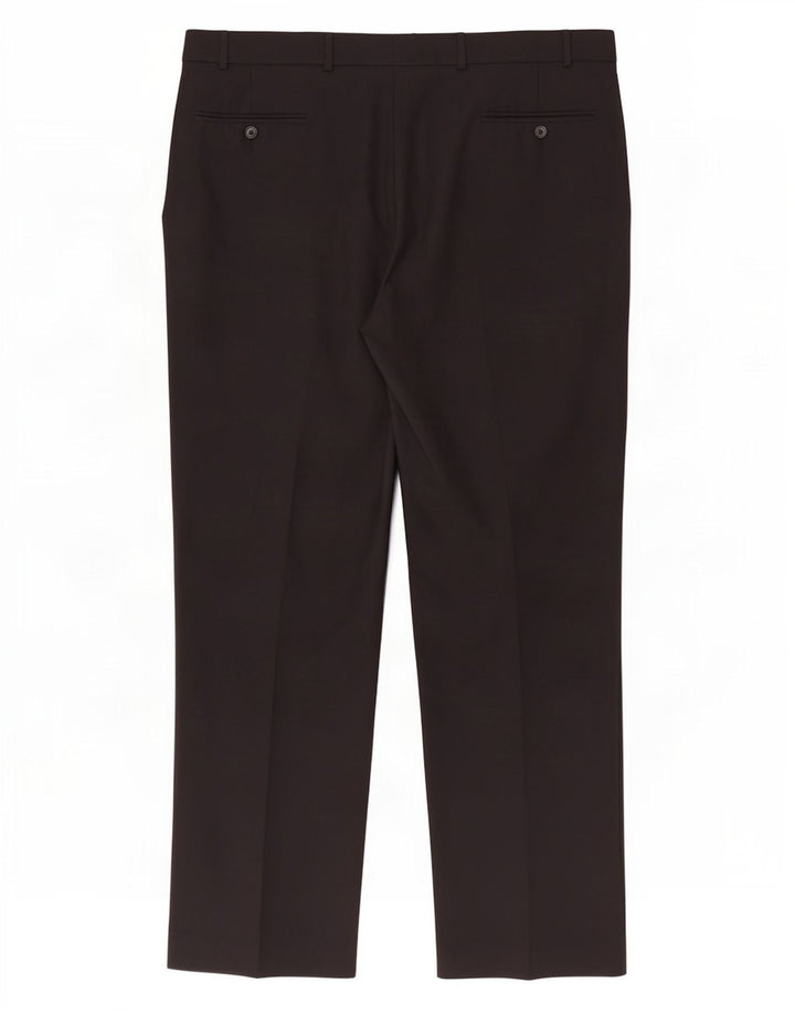 Marks & Spencer Pantalón de traje recto para hombre W40 L31 Lana negra