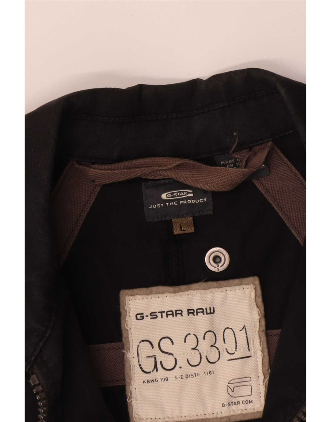 G-Star Chaqueta utilitaria para hombre UK 40 Grande Algodón negro